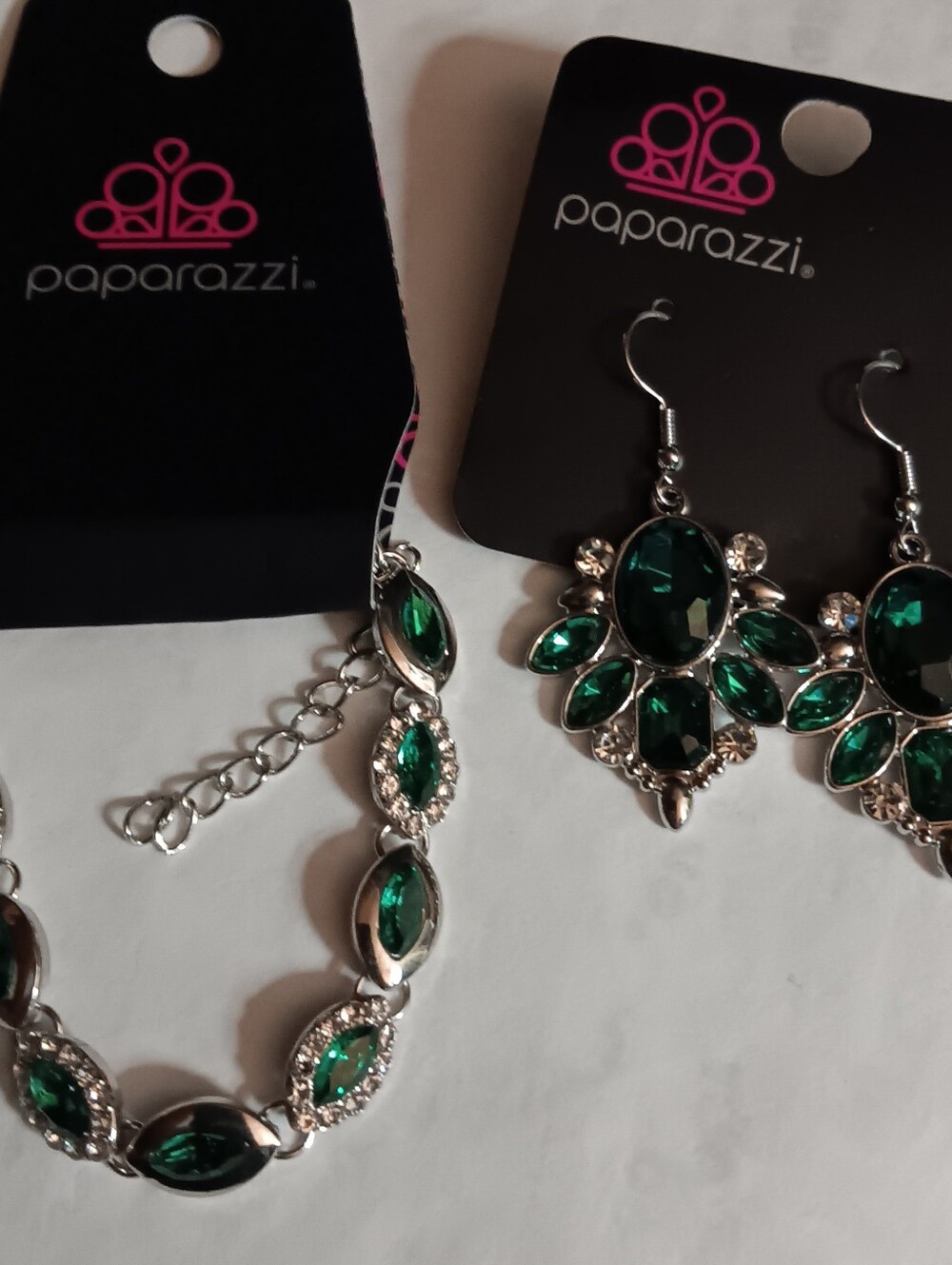 Marquis Emerald Style Bracelet & Earrings